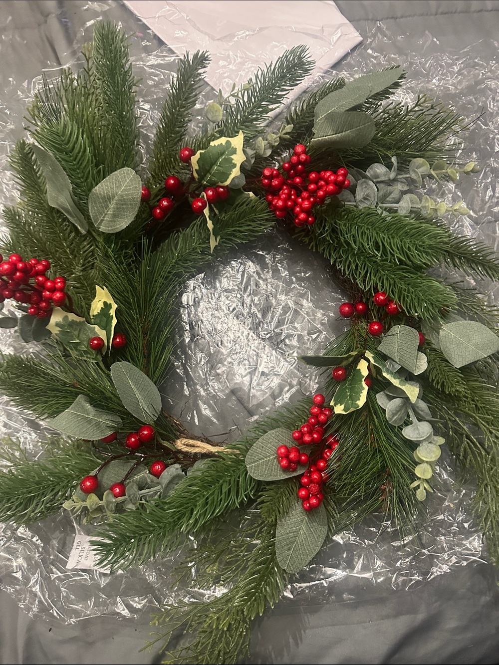 Hobby Lobby Pine, Eucalyptus & Red Berry Wreath